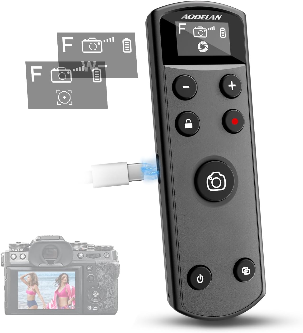 Fujifilm Camera X-T5 - Mando a distancia recargable USB-C negro