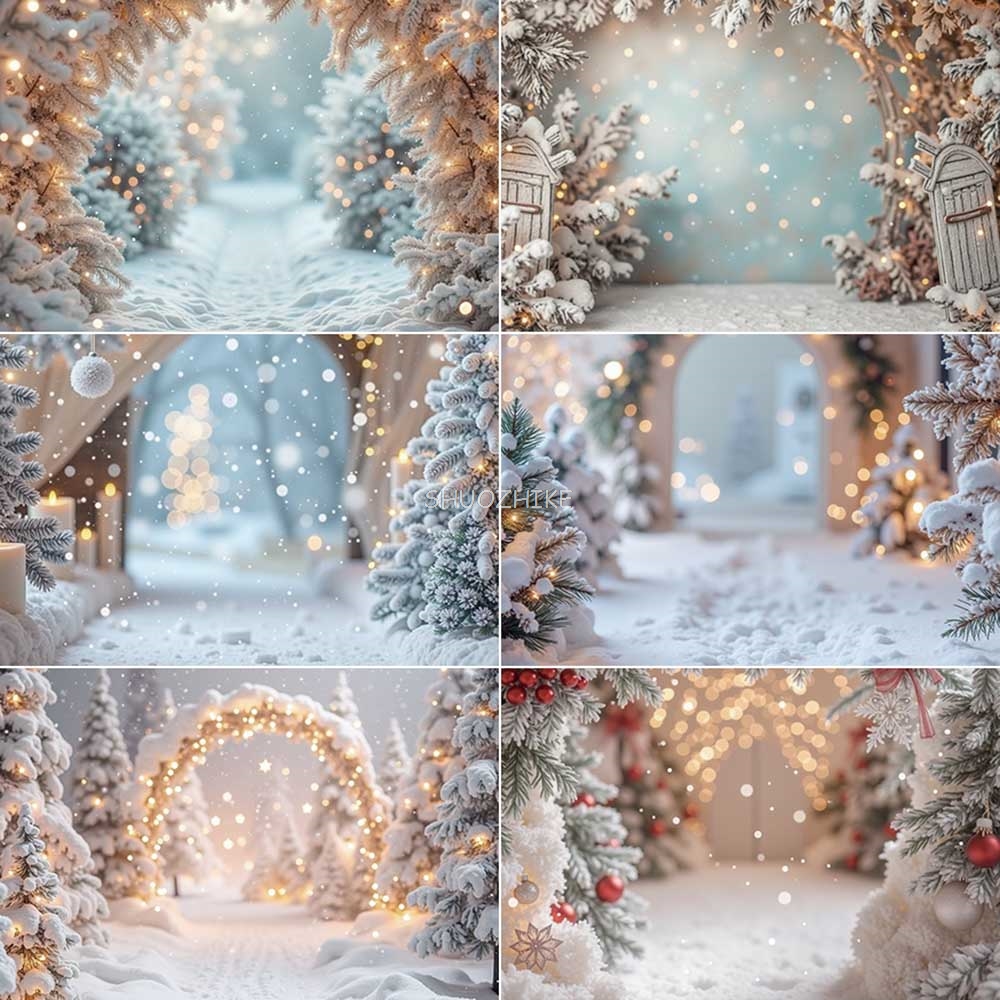 Photography Lighting White Background - Fondo Bokeh de luces blancas navideñas