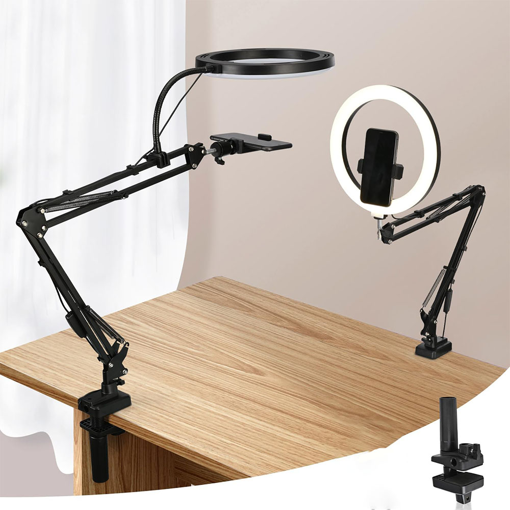 Photography Video Lighting Kit With Adjustable Tripod Stand - Anillo de luz con soporte y