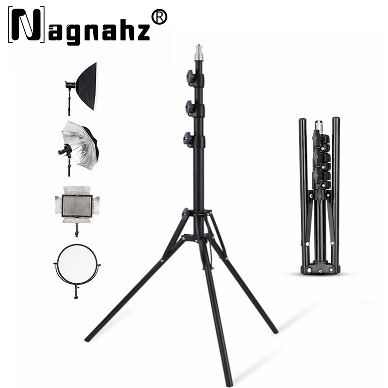Photography Video Lighting Kit With Adjustable Tripod Stand - NAGNAHZ-trípode de aleación de aluminio para