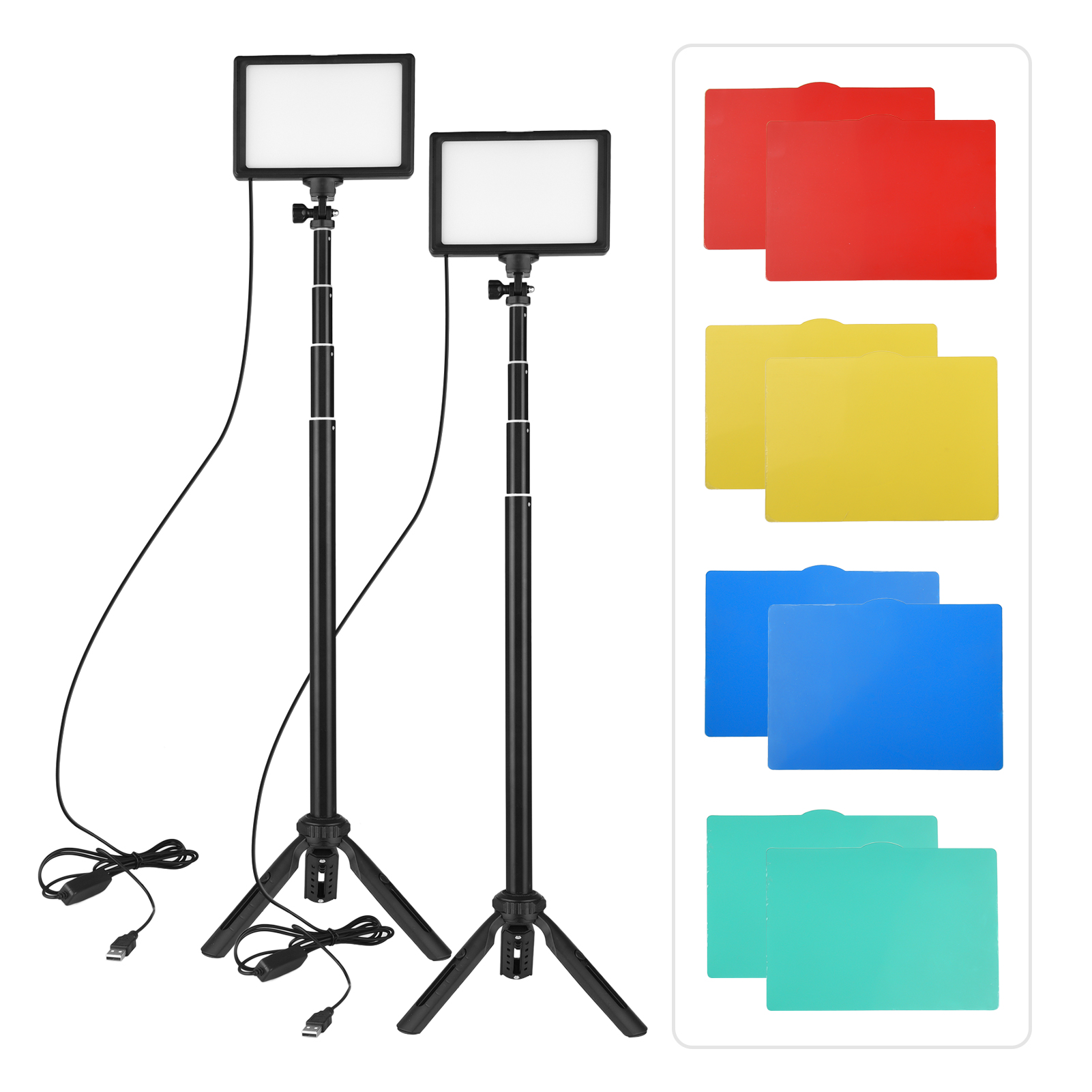 Photography Video Lighting Kit With Adjustable Tripod Stand - Andoer-Kit de iluminación LED para vídeo,