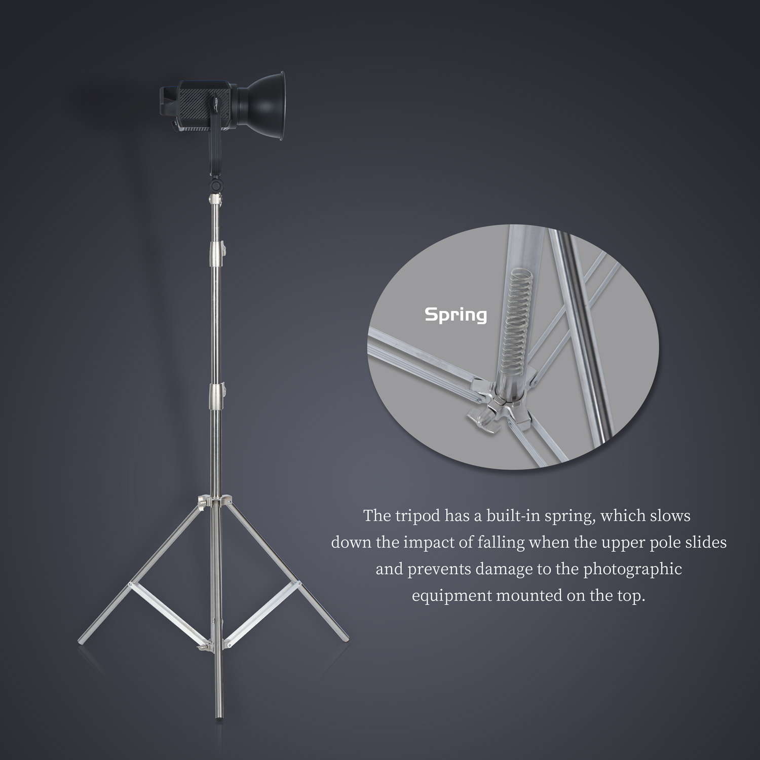 Soporte de luz de acero inoxid - Photography Video Lighting Kit With Adjustable Tripod Stand reseña y precio