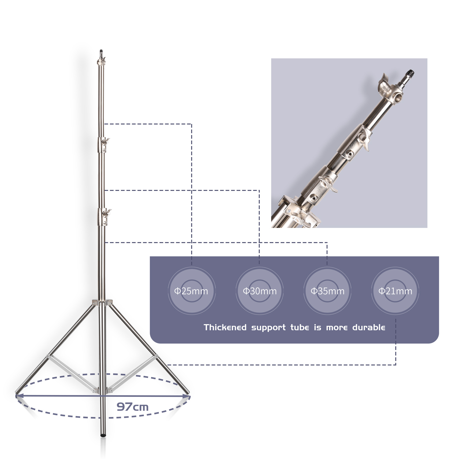Soporte de luz de acero inoxid - Photography Video Lighting Kit With Adjustable Tripod Stand reseña y precio
