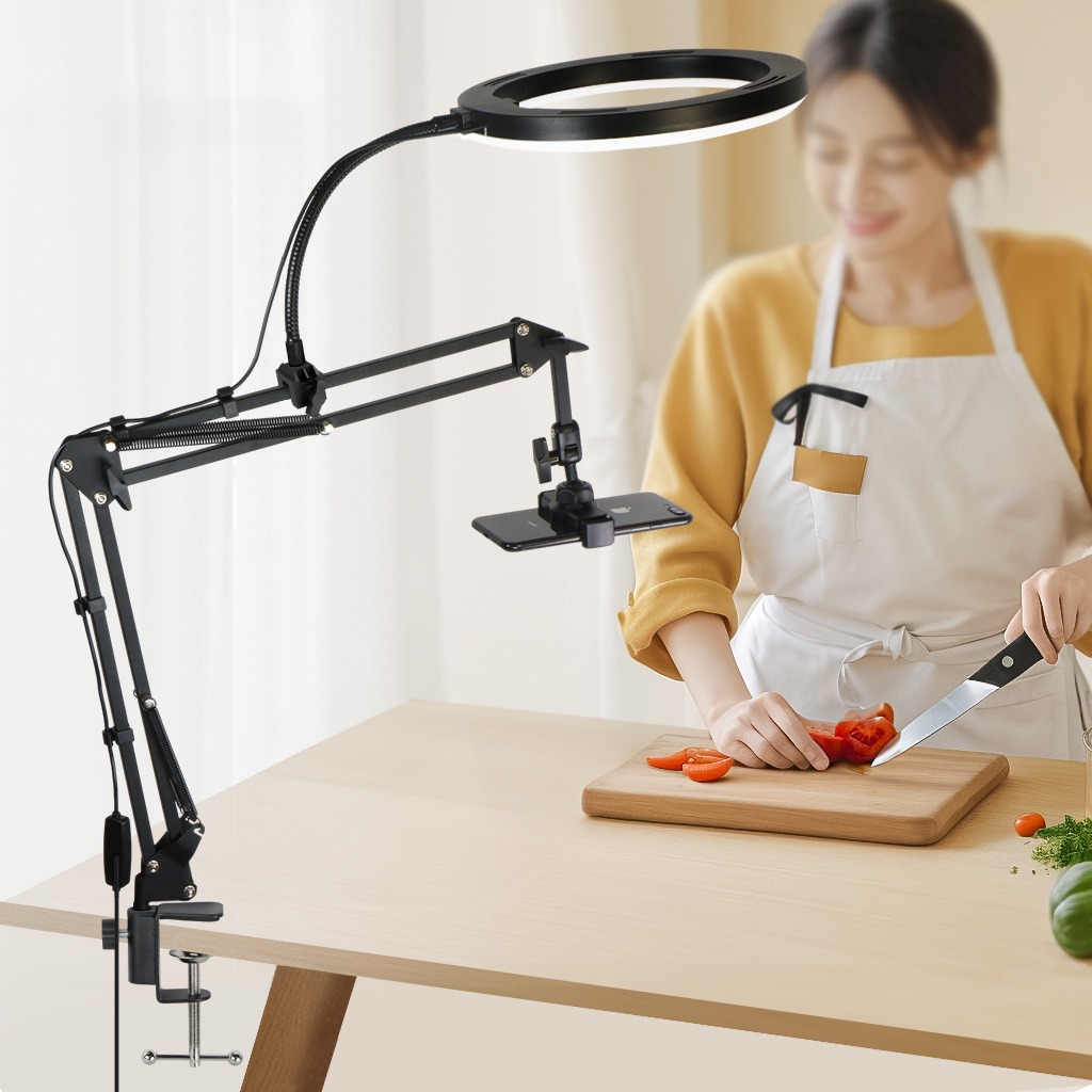Soporte en vivo para teléfono  - Photography Video Lighting Kit With Adjustable Tripod Stand reseña y precio