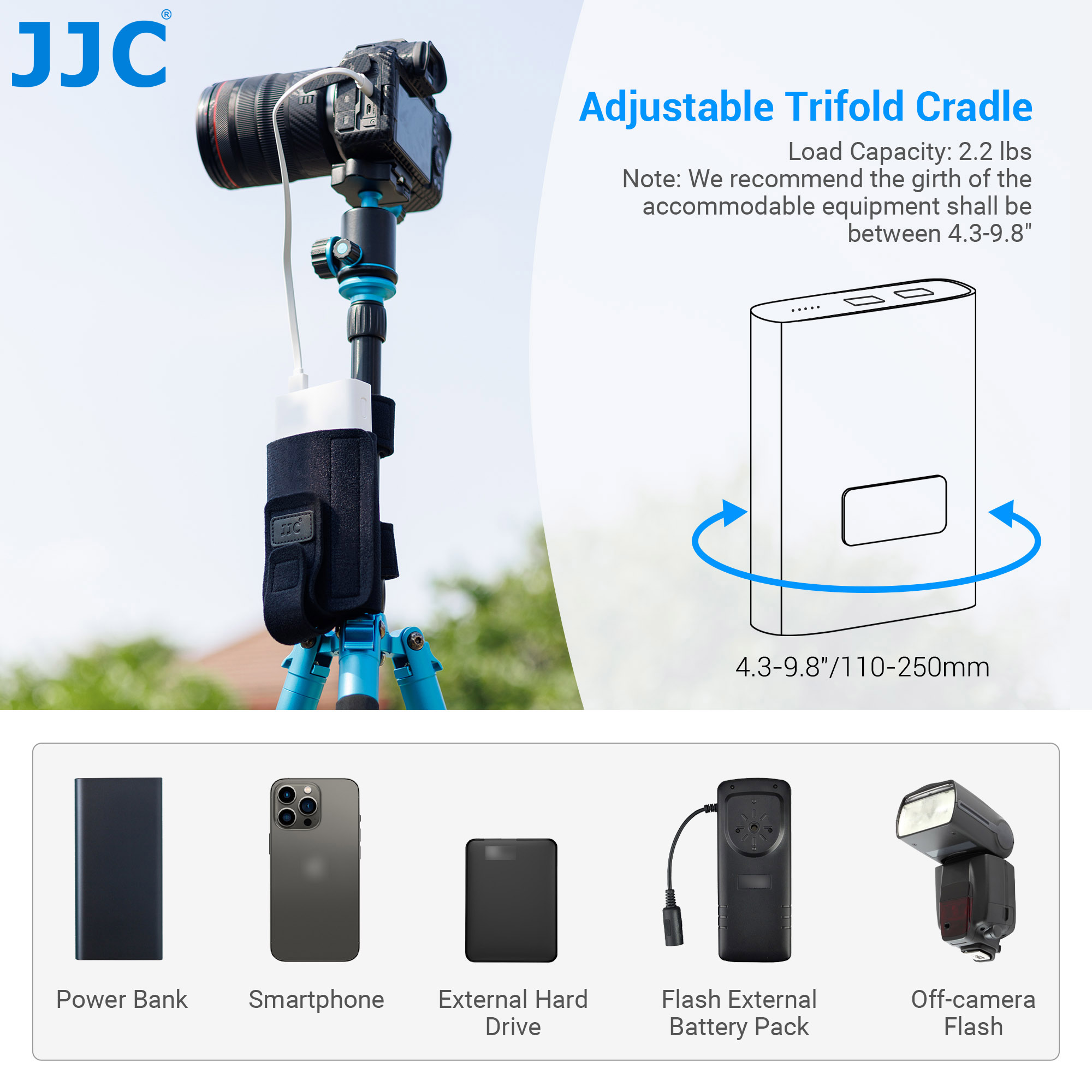 JJC Equipo Correa de montaje C - Photography Video Lighting Kit With Adjustable Tripod Stand reseña y precio