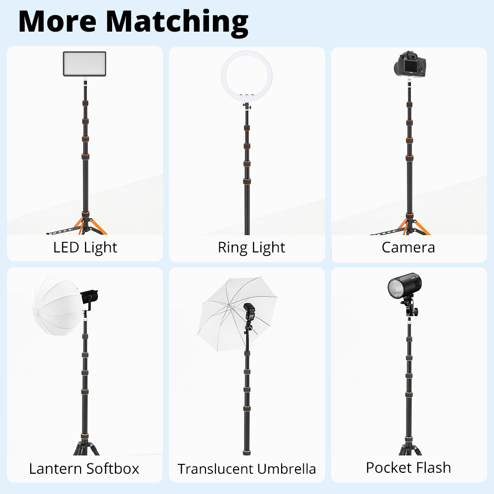 QZSD LS-255/285 2,2 m 2,7 m tr - Photography Video Lighting Kit With Adjustable Tripod Stand reseña y precio
