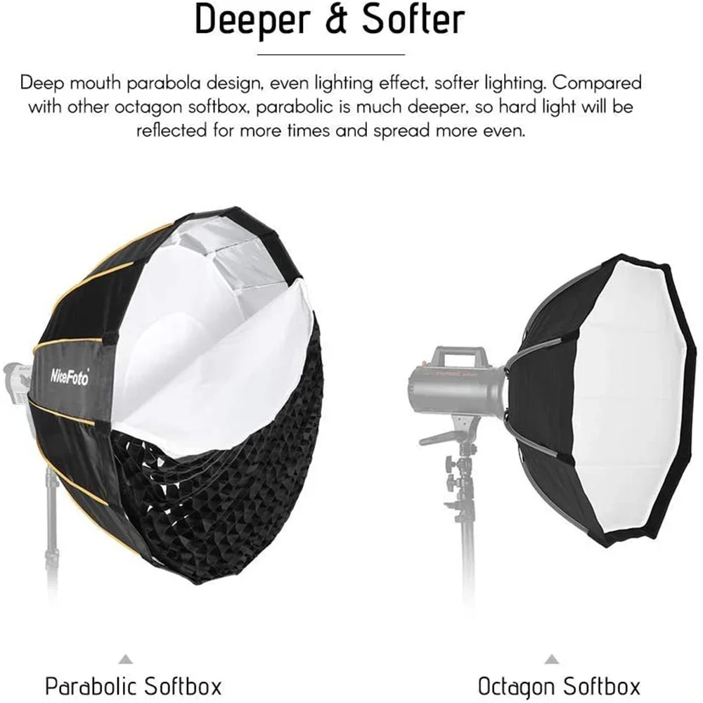 NiceFoto LED - Softbox Paraból - Parabolic Umbrella Deep reseña y precio