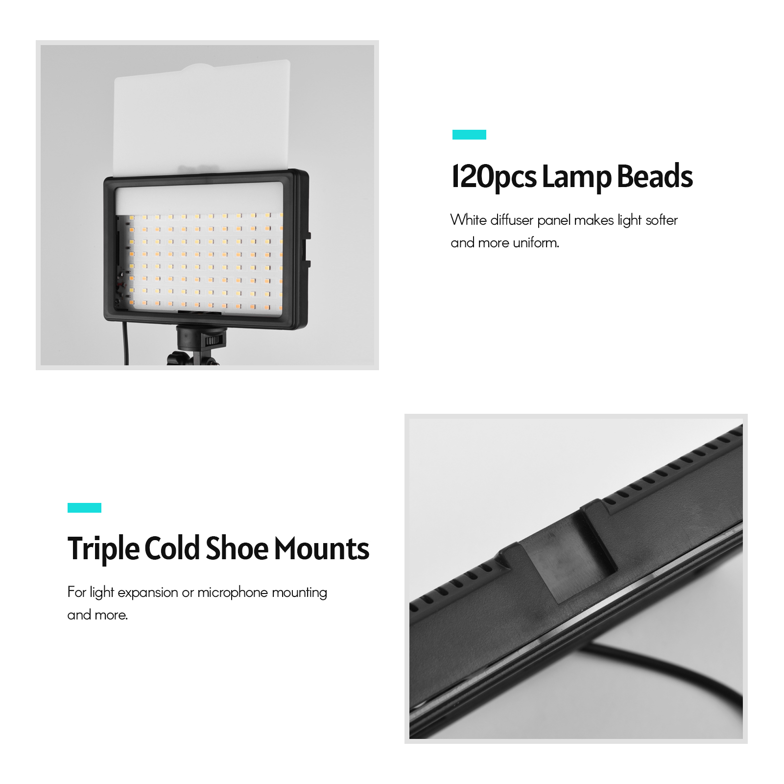 Andoer-Kit de iluminación LED  - Photography Video Lighting Kit With Adjustable Tripod Stand reseña y precio