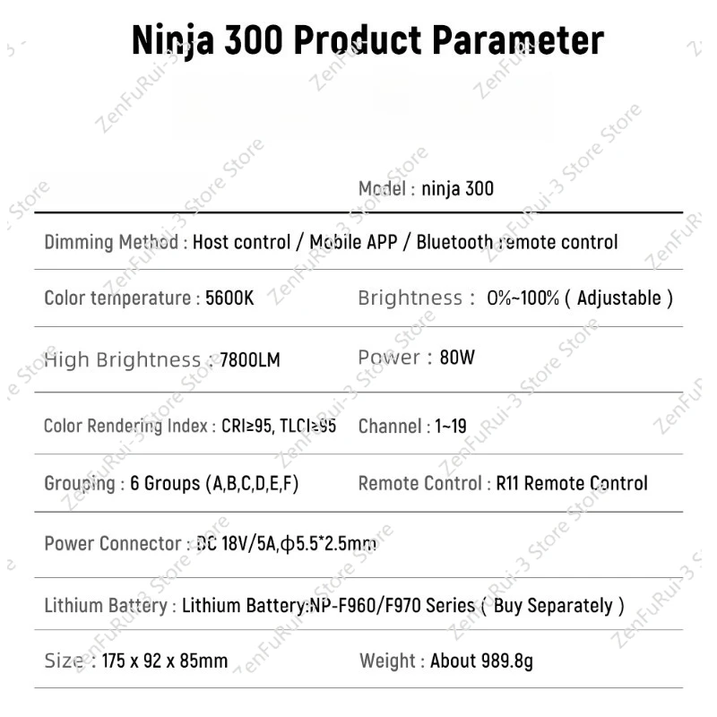 Luz LED Continua Ninja 300 de  - Photography Lighting Continuous reseña y precio